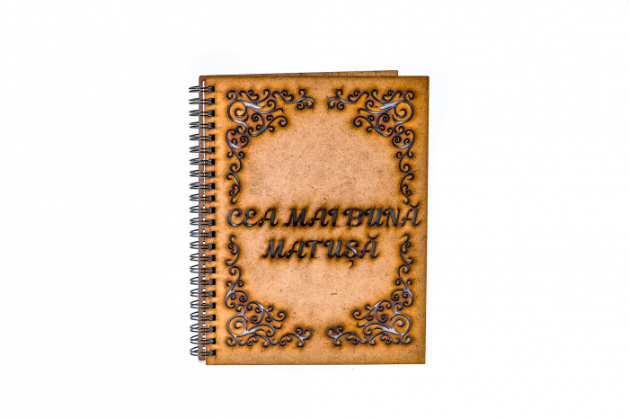 Agenda A5 personalizata din lemn - Cea mai buna matusa! [2]