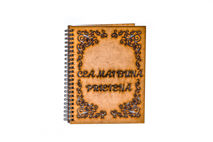 Agenda A5 personalizata din lemn - Cea mai buna prietena! [2]