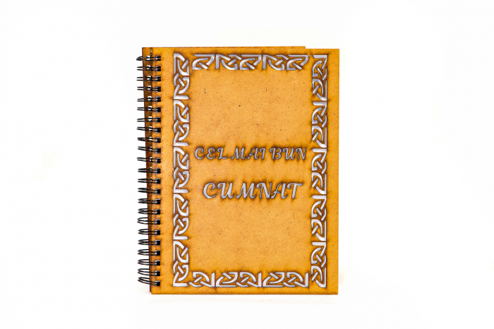 Agenda A5 personalizata din lemn - Cel mai bun cumnat! [2]