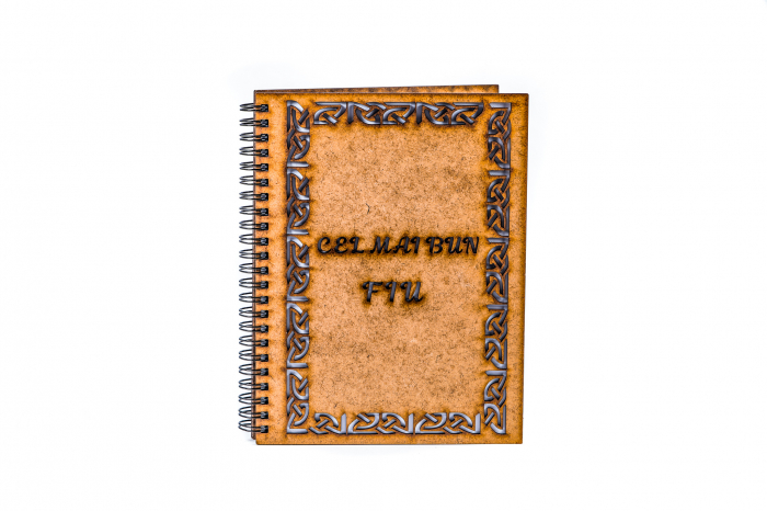 Agenda A5 personalizata din lemn - Cel mai bun fiu! [2]