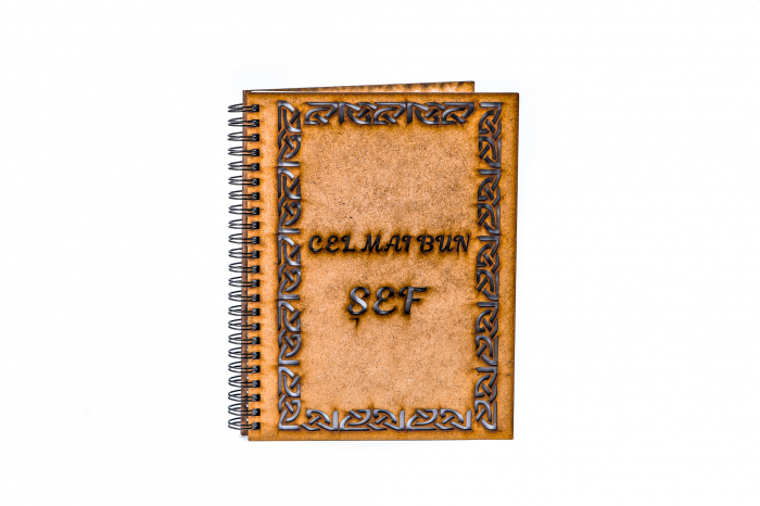 Agenda A5 personalizata din lemn - Cel mai bun sef! [2]