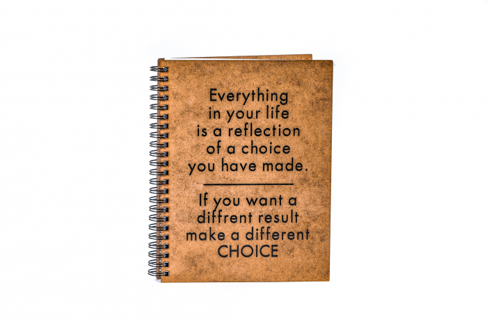 Agenda A5 personalizata din lemn cu mesaj- Totul in viata ta.. [2]