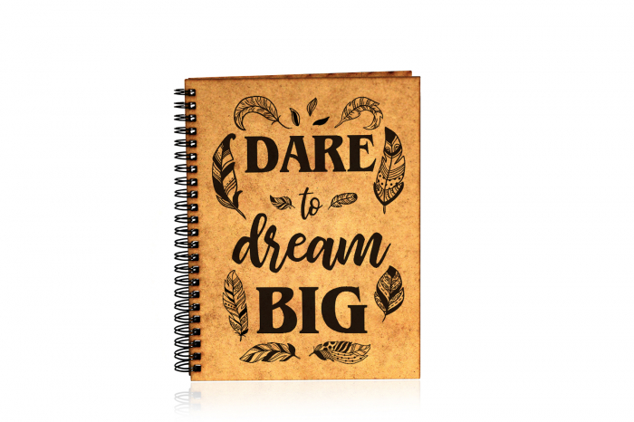 Agenda A5 personalizata din lemn cu mesaj: Dare to dream Big! [1]
