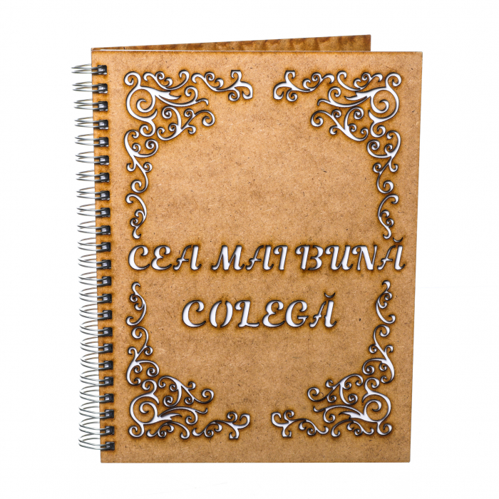 Agenda A5 personalizata din lemn pentru cea mai buna COLEGA [1]