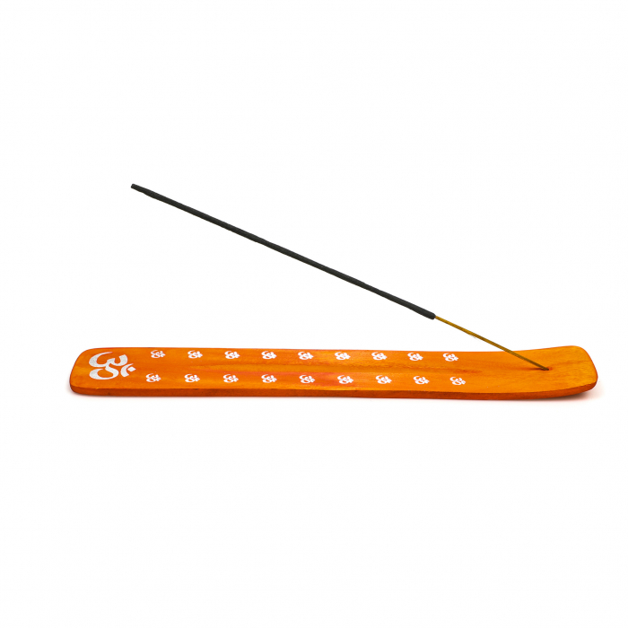 Suport din lemn portocaliu cu semn chinezesc pentru ars betisoare parfumate [5]