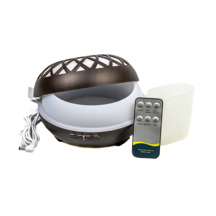 Difuzor aromaterapie lemn inchis cu telecomanda [7]