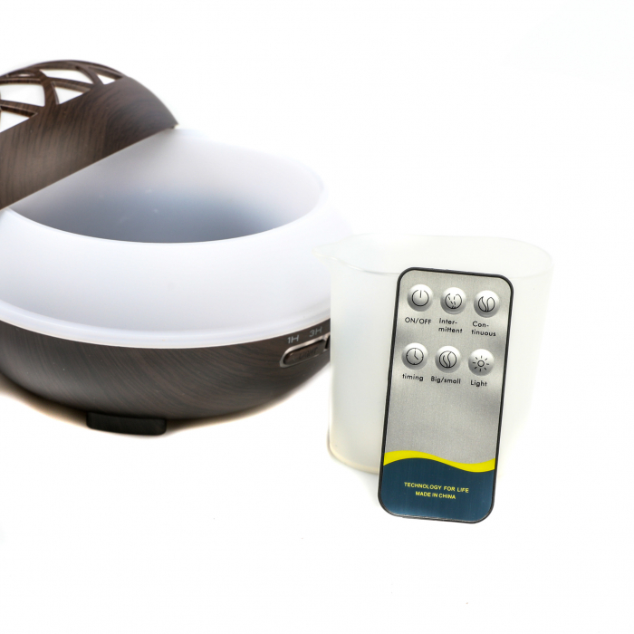 Difuzor aromaterapie lemn inchis cu telecomanda [5]