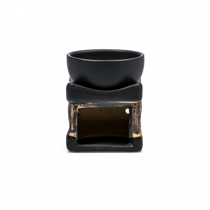 Vas ceramic negru pentru ulei esential, cu elefant [3]