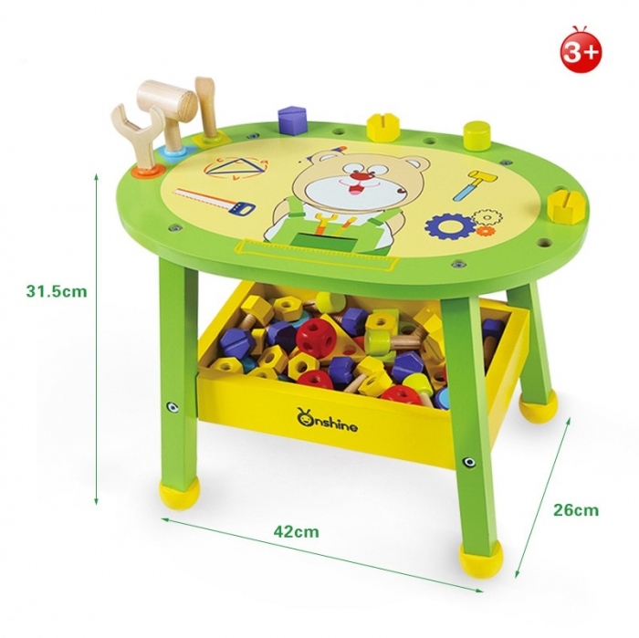 Banc de lucru cu unelte din lemn [4]