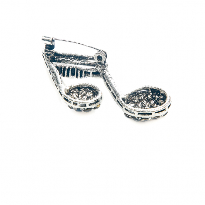 Brosa medie eleganta argintie cu nota muzicala [3]