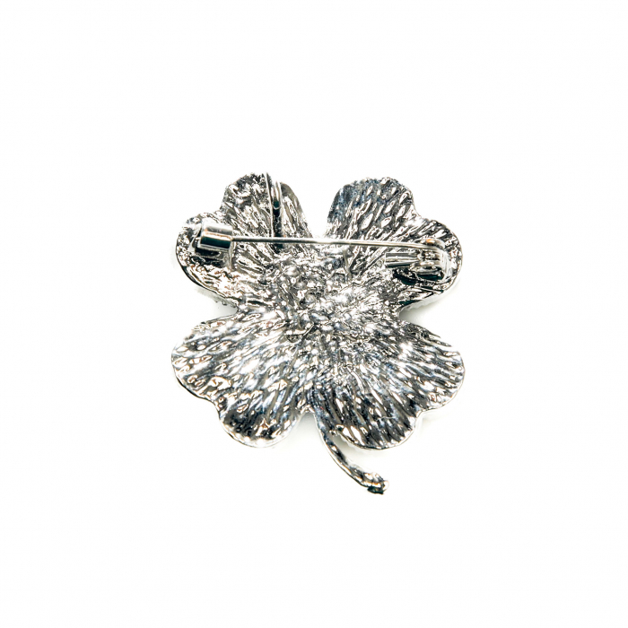 Brosa medie eleganta cu trifoi, sidef scoica paua [3]