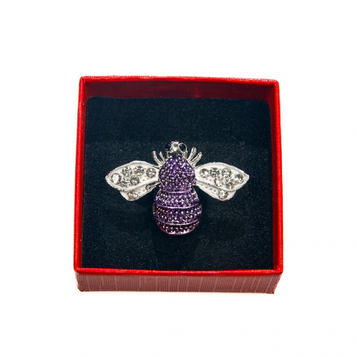 Brosa mica eleganta cu albinuta mov [2]