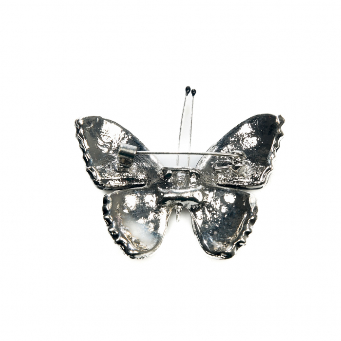 Brosa medie eleganta cu fluturas negru cu gri [3]