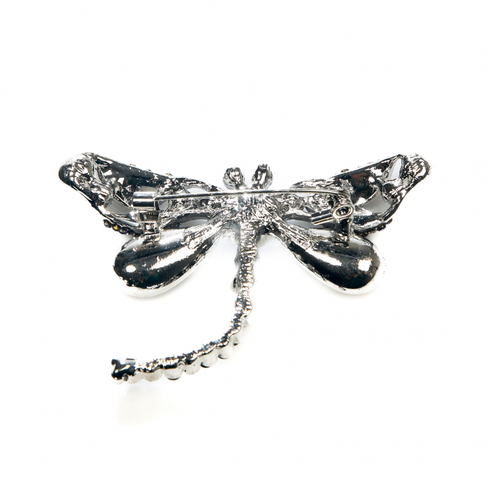 Brosa medie eleganta cu libelula si pietricele albastre [4]