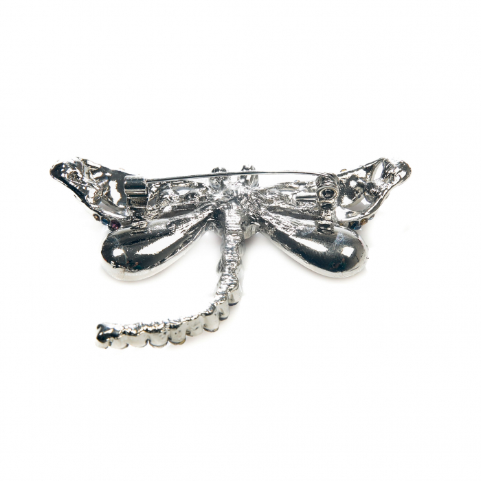 Brosa medie eleganta cu libelula si pietricele rosii [3]