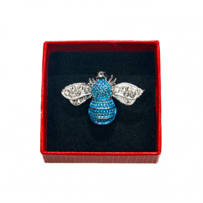 Brosa mica eleganta cu albinuta albastra [2]