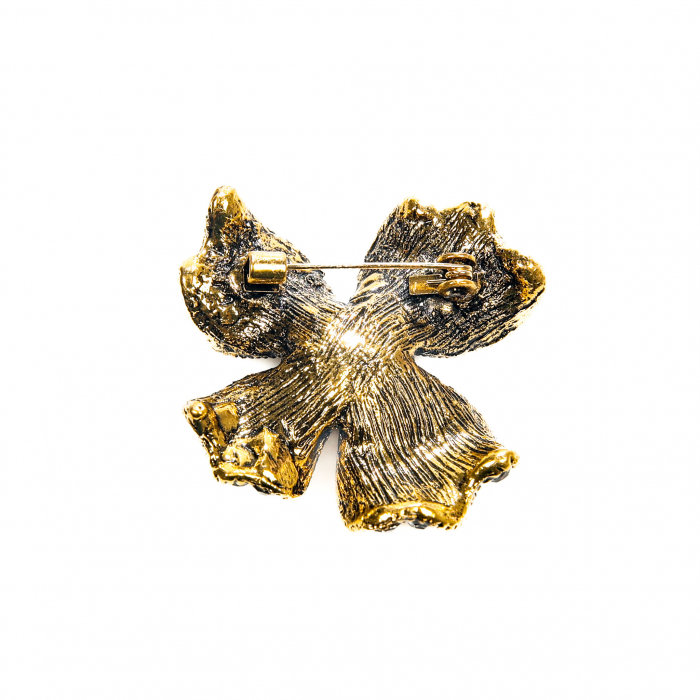 Brosa medie eleganta cu floare aurie [3]