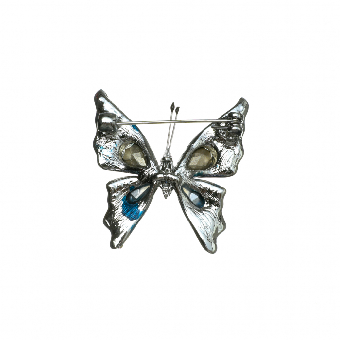 Brosa medie eleganta cu fluture albastru [2]