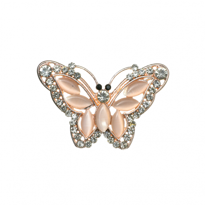 Brosa medie eleganta cu fluture crem [1]