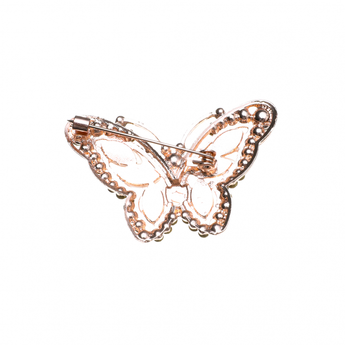 Brosa medie eleganta cu fluture crem [2]