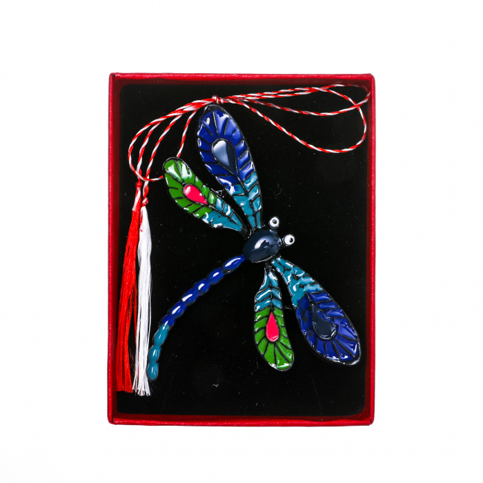 Brosa medie eleganta cu libelula albastra cu verde [3]