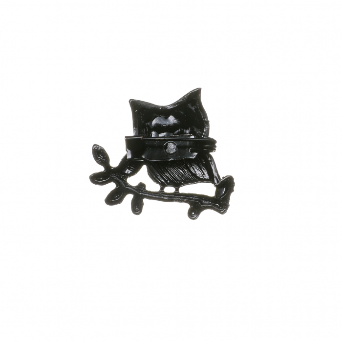 Brosa mica eleganta cu bufnita gri cu mov inchis [2]