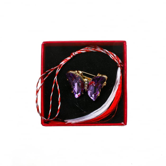 Brosa mica eleganta cu fluturas mov [3]