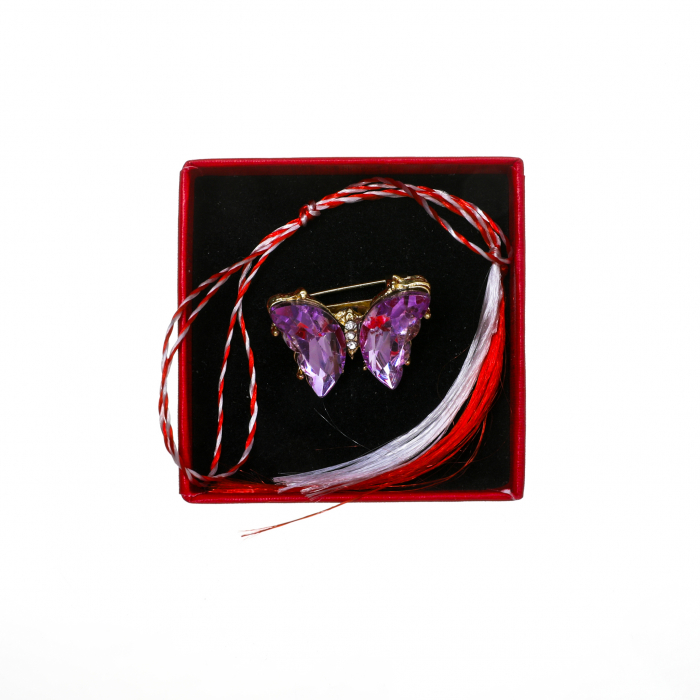 Brosa mica eleganta cu fluturas mov deschis [3]