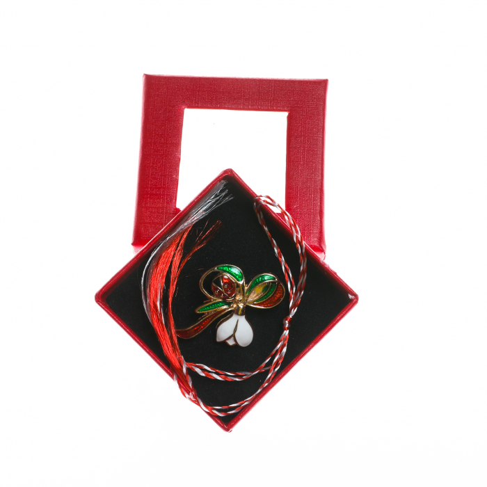 Brosa mica eleganta cu ghiocel si buburuza [4]