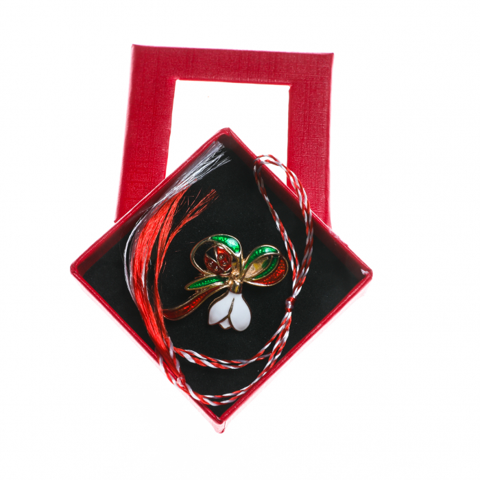 Brosa mica eleganta cu ghiocel si buburuza [3]