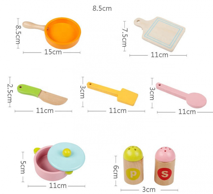 Bucatarie cu utilitati din lemn pentru copii- Joc Montessori [3]
