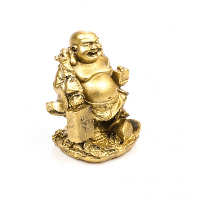 Buda, cu piciorul stang ridicat si greutati, pentru fericire si bunastare [3]