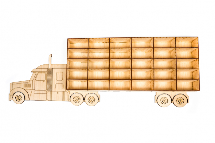 Camion din lemn - suport pentru masinute [9]