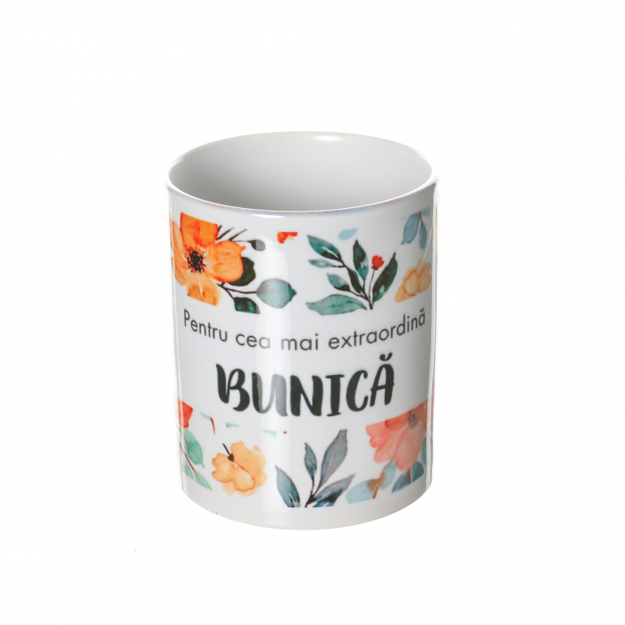 Cana Pentru cea mai buna Bunica, model cu flori [2]