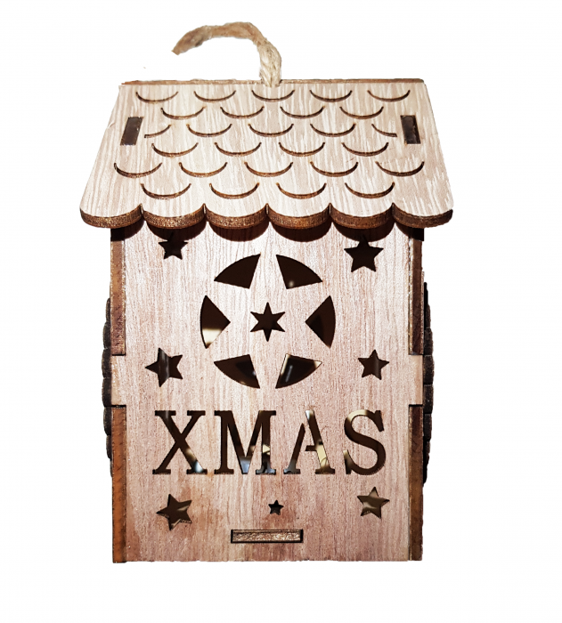 Casuta din lemn care lumineaza mos cu ren [2]