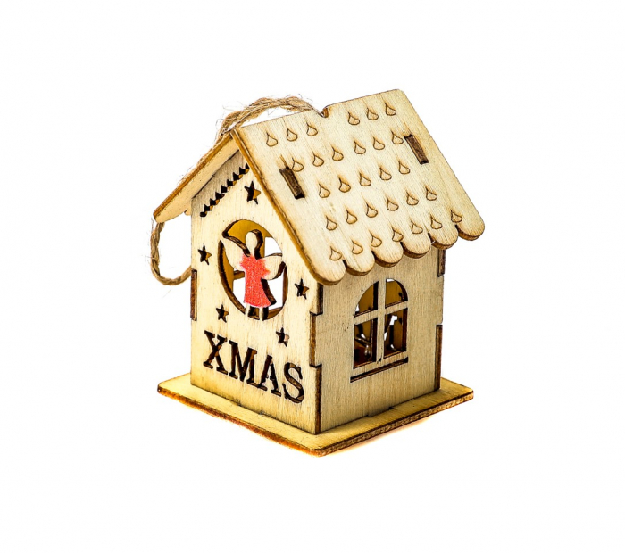 Casuta micuta din lemn care lumineaza cu inger [2]