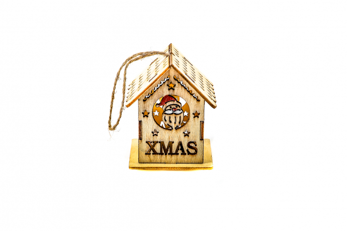 Casuta micuta din lemn care lumineaza cu mos [2]