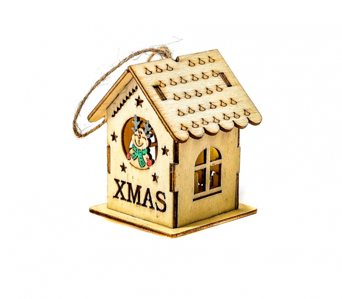 Casuta micuta din lemn care lumineaza cu ren [2]