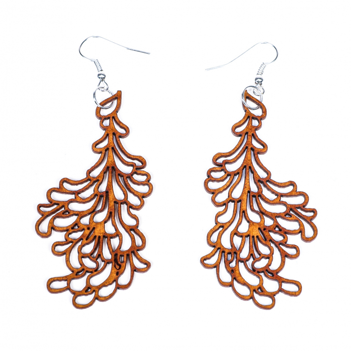 Cercei din lemn cu model [2]