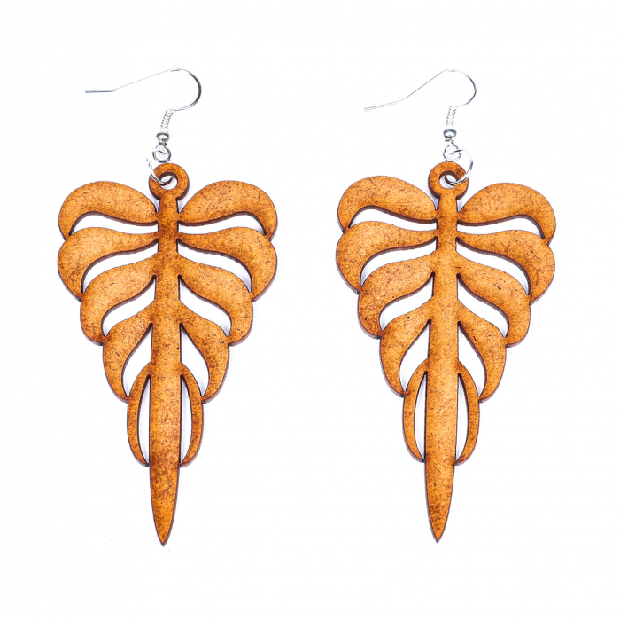 Cercei din lemn cu model special [2]