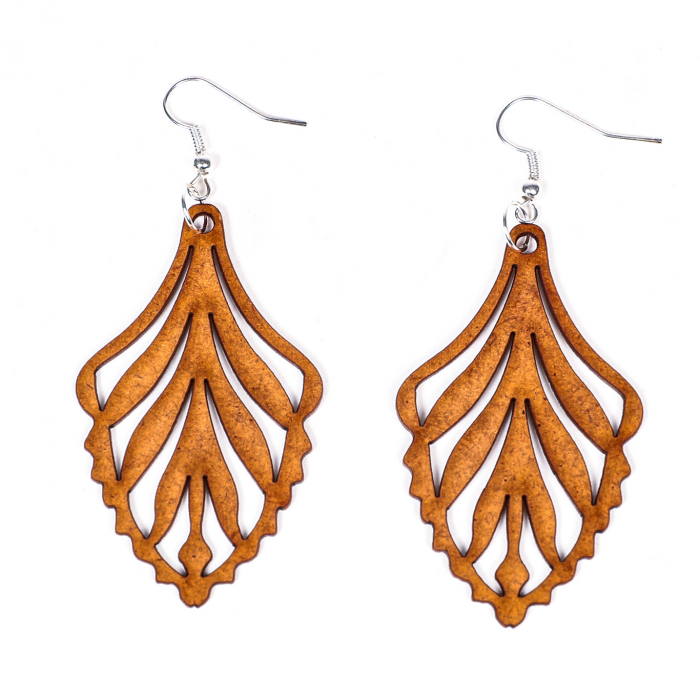 Cercei din lemn cu model unic [2]