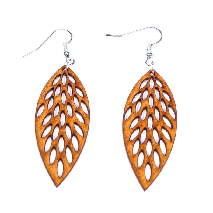 Cercei din lemn lacrima [2]