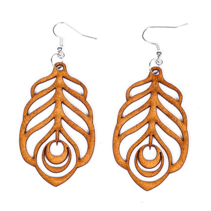 Cercei din lemn model cu cerc [2]