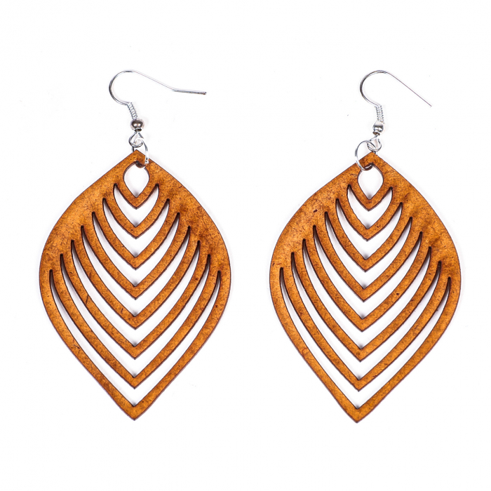 Cercei din lemn tip lacrima [2]