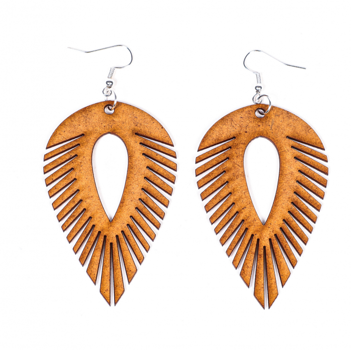 Cercei din lemn tip lacrima decupati [2]