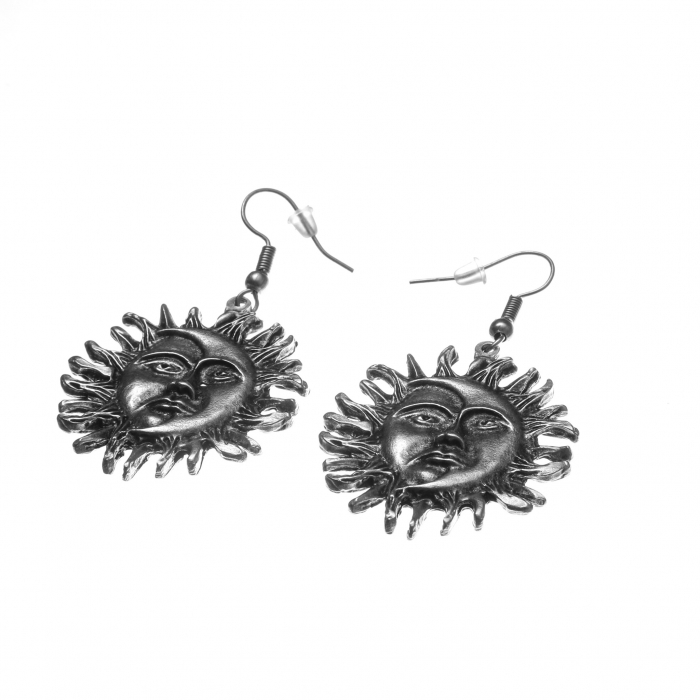 Cercei Zamac în Forma unui Soare cu Luna Gothic [2]