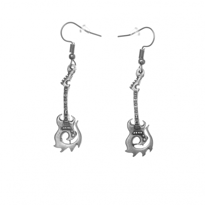 Cercei Zamac in Forma de Chitara Rock [1]