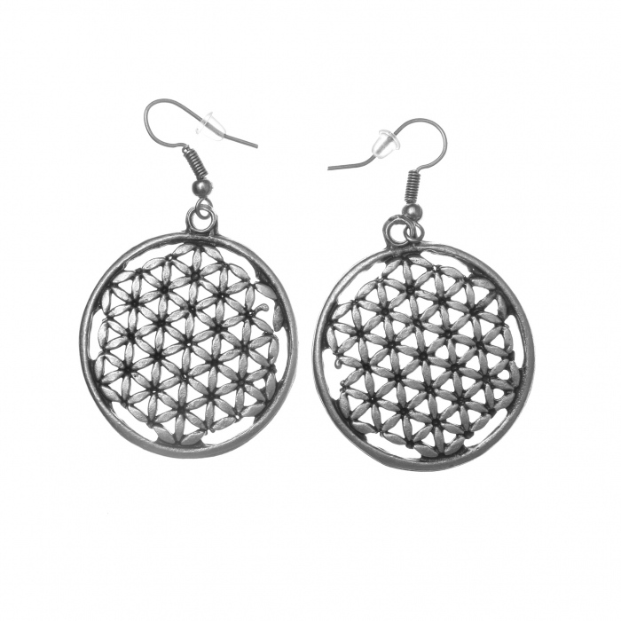 Cercei Zamac model Floarea Vietii [1]