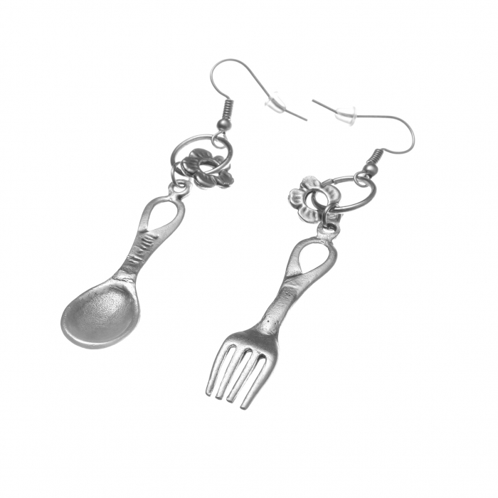 Cercei Zamac in Forma de Lingura si Furculita [2]