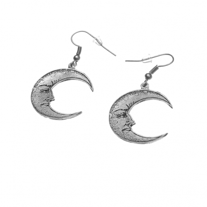 Cercei Zamac in Forma unei Luni cu Detalii [2]